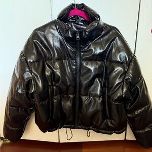H&M Glossy Black Puffer Jacket